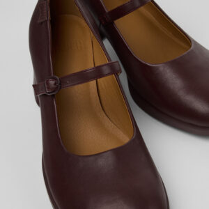 Kora Burgundy Leather Moccasins for Women.