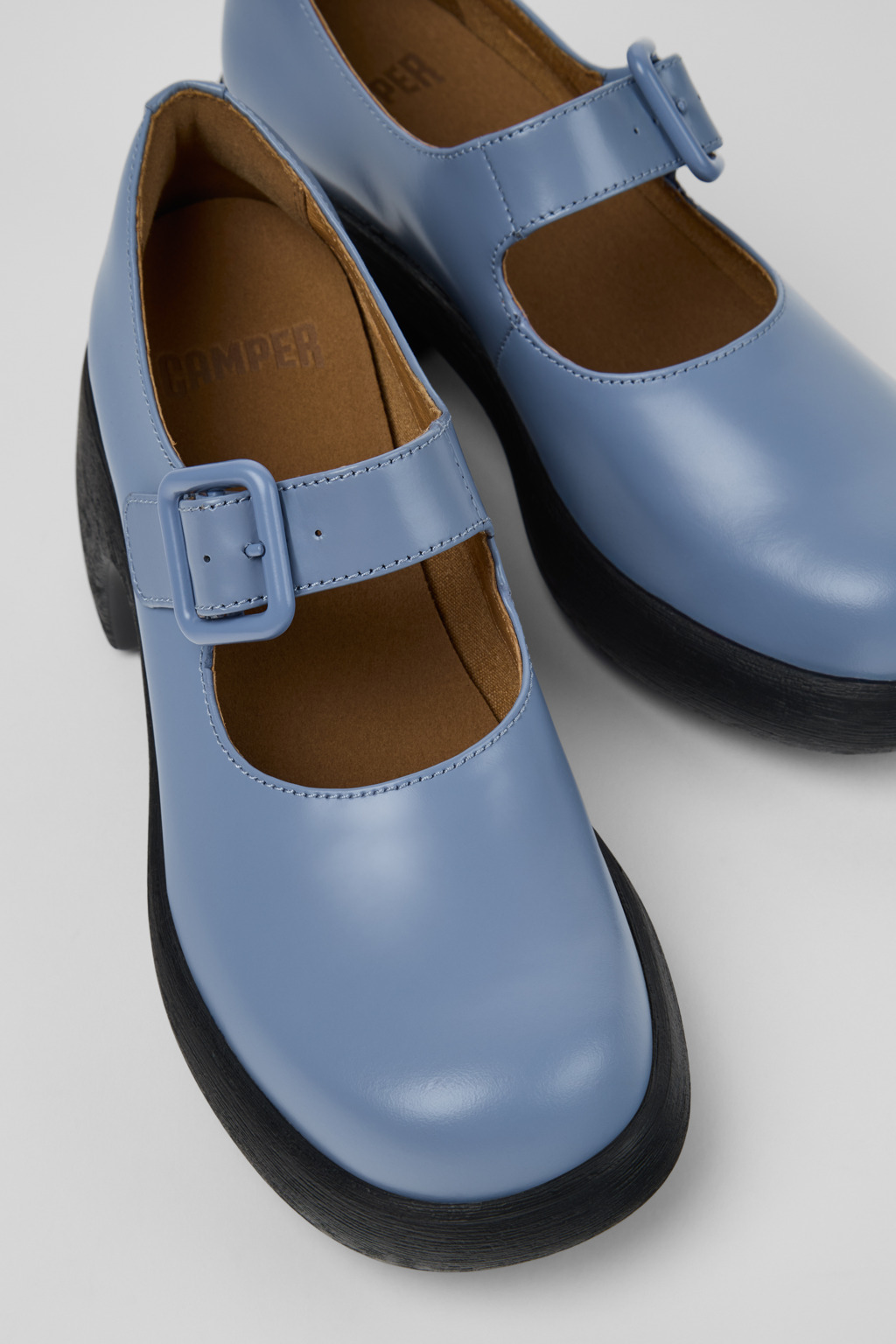 Thelma II Blue Leather Moccasins for Women.