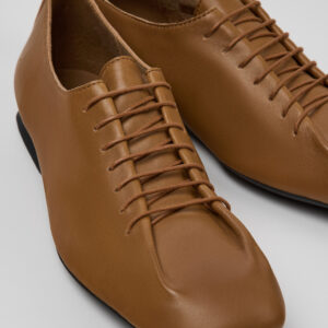 Casi Myra Brown Leather Shoes for Women.