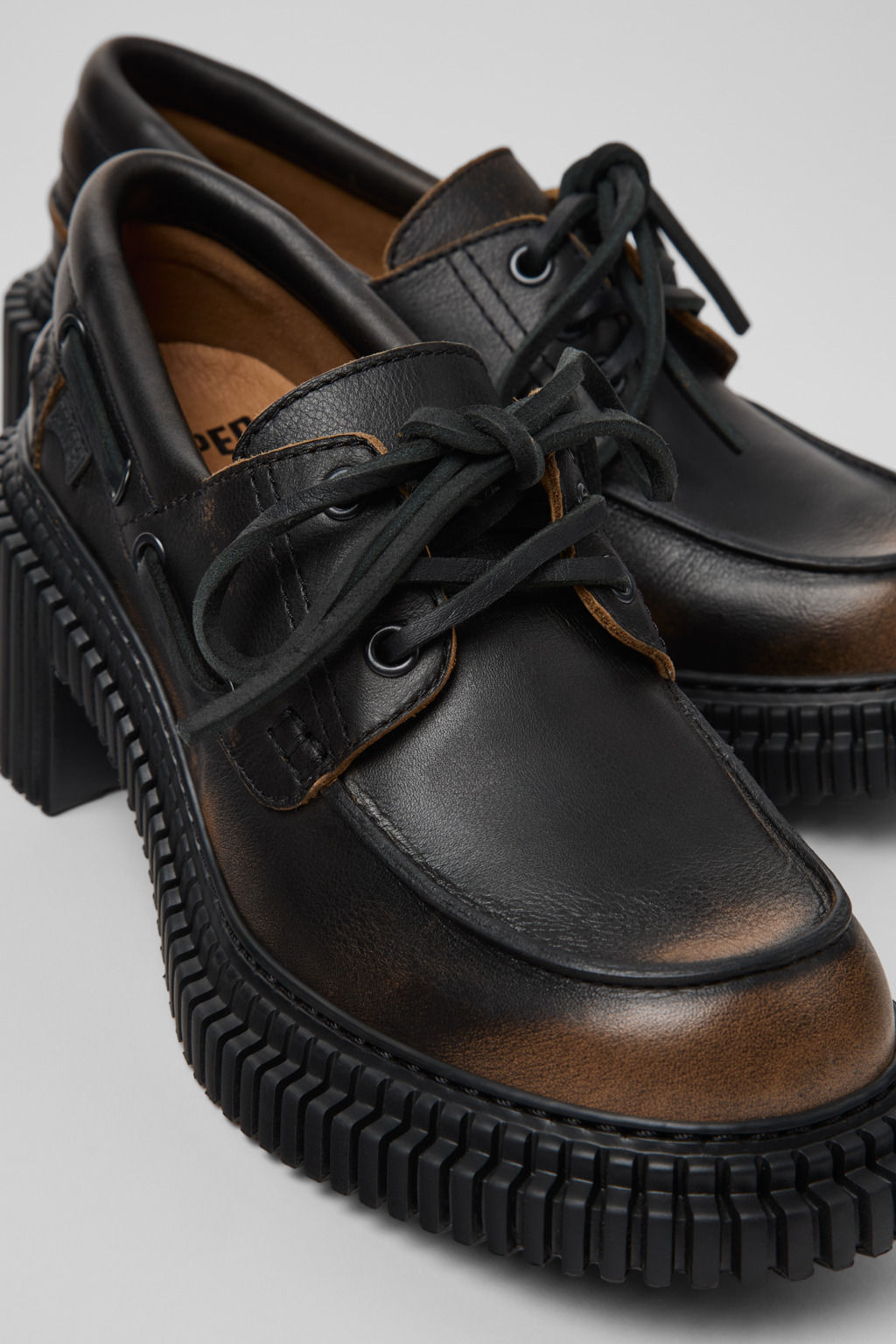 Pix London Black Leather Moccasins for Women.