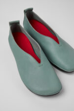 Right Green Leather Moccasin/Ballerina for Women.
