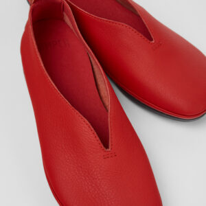 Right Nina Red Leather Ballerinas for Women.