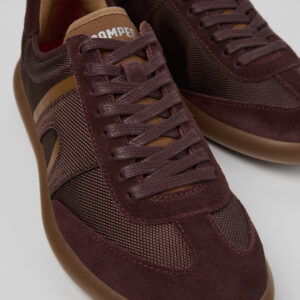 Pelotas Soller Burgundy Leather and Recycled PET Sneakers for Women.