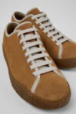 Peu Terreno Brown and Gray Nubuck and Leather Shoes for Women.