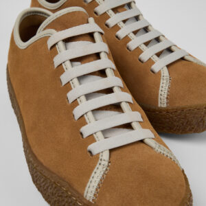 Peu Terreno Brown and Gray Nubuck and Leather Shoes for Women.