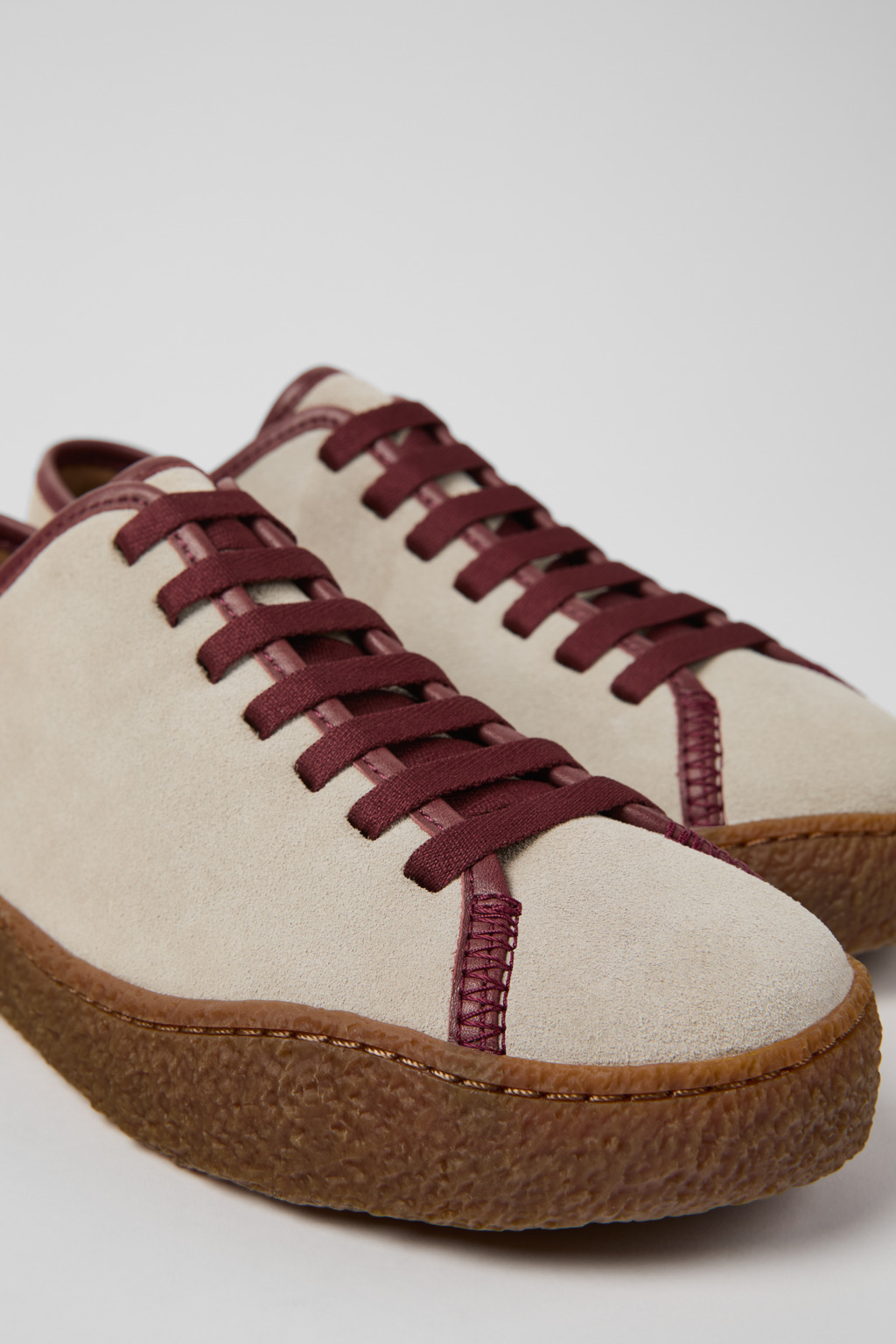 Peu Terreno Beige Suede and Leather Shoes for Women.