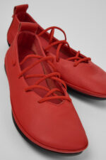 Right Nina Red Leather Ballerinas for Women.