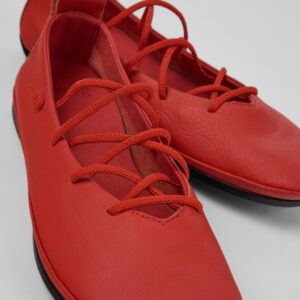 Right Nina Red Leather Ballerinas for Women.