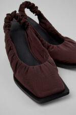 Karole Burgundy Textile Semi-Open Shoes for Women.