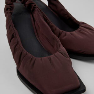 Karole Burgundy Textile Semi-Open Shoes for Women.