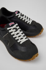 Pelotas Athens Black and Gray Leather and Nubuck Sneakers for Women.
