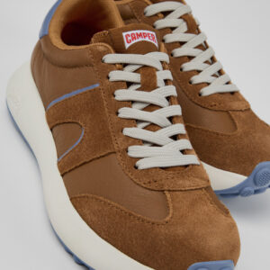 Pelotas Athens Brown and Blue Leather and Nubuck Sneakers for Women.
