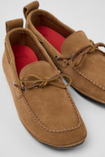 Right Nina Brown Nubuck Ballerinas for Women.