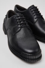 Pix Black Leather Shoes for Women.