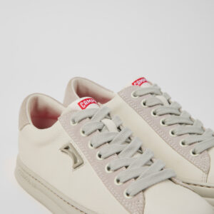 Runner White Leather and Nubuck Sneakers for Women.