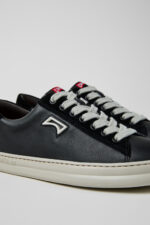 Runner Black Leather and Nubuk Sneakers for Women.