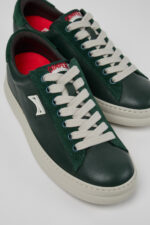 Runner Green Leather and Nubuck Sneakers for Women.