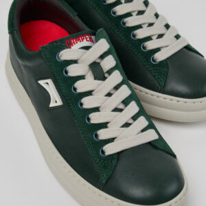 Runner Green Leather and Nubuck Sneakers for Women.