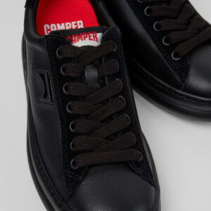 Runner Black Leather and Nubuck Sneakers for Women.