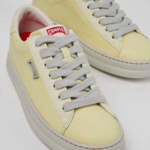 Runner Yellow Leather and Nubuck Sneakers for Women.