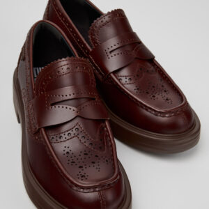Twins Brown Leather Moccasins for Women.