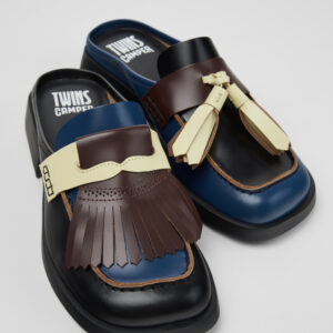 Twins Multicolor Leather Moccasins for Women.