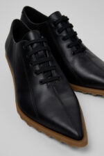 Anita Black Leather Shoes for Women.