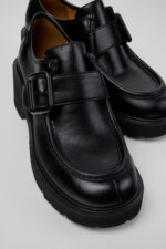Milah Black Leather Shoes for Women.
