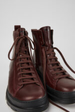 Brutus Burgundy leather lace-up boots