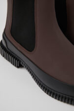 Pix Brown and black leather Chelsea boots for men