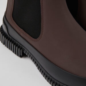 Pix Brown and black leather Chelsea boots for men