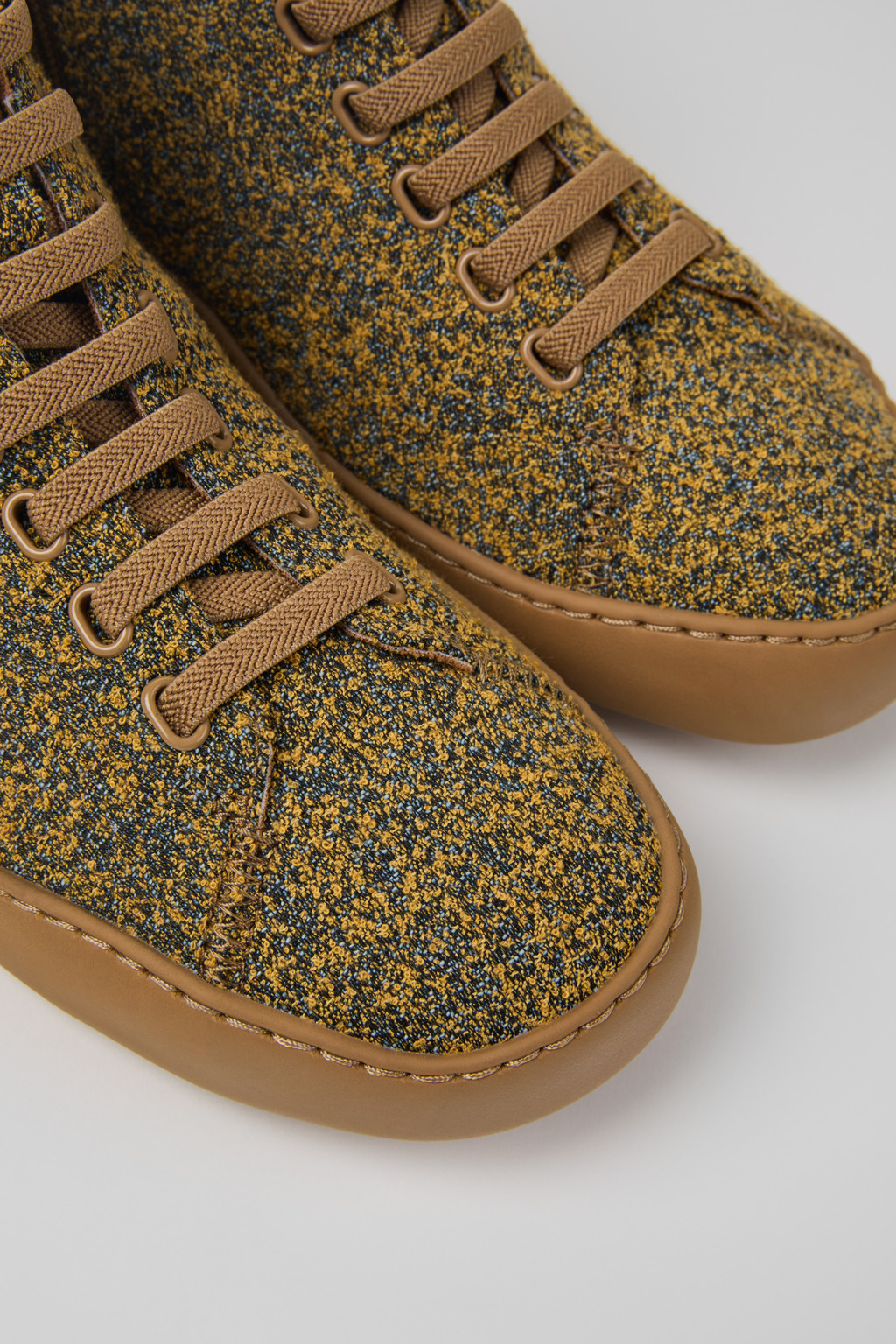 Peu Touring Brown-black textile ankle boots for men