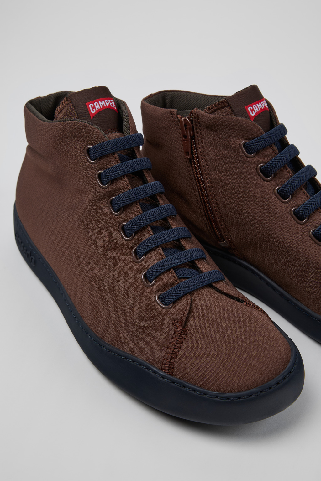 Peu Touring Brown Textile Sneaker Boots for Men.