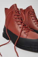 Pix Brown and black leather lace-up boots for men