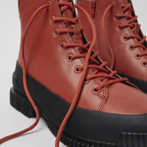 Pix Brown and black leather lace-up boots for men