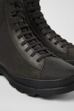 Brutus Dark gray textile and nubuck ankle boots for men