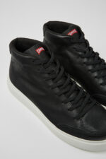 Runner K21 Black Leather Ankle Boots for Men.