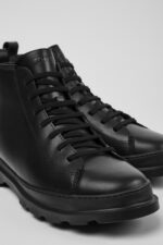 Brutus Black leather ankle boots for men