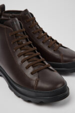 Brutus Dark brown leather ankle boots for men