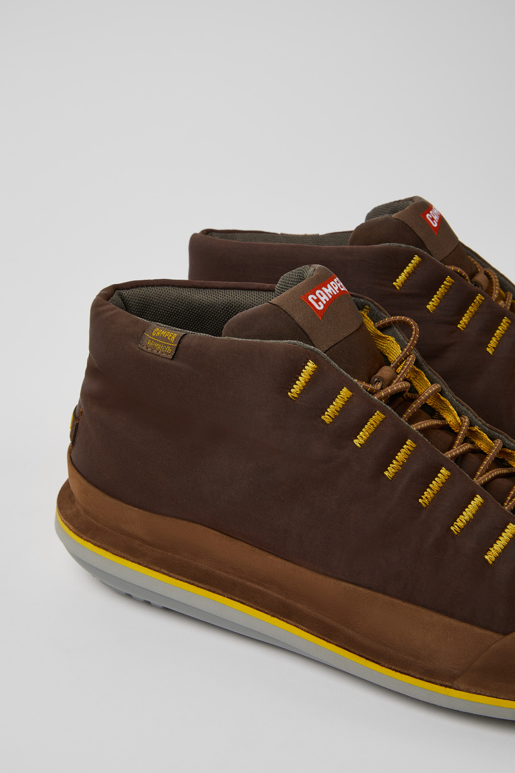 Beetle Brown textile and nubuck ankle boots for men