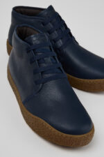 Peu Terreno Blue Leather Ankle Boots for Men.