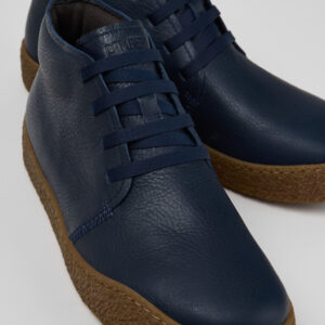 Peu Terreno Blue Leather Ankle Boots for Men.