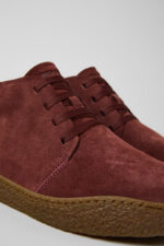 Peu Terreno Burgundy Suede Ankle Boots for Men.