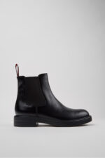Dean Black Leather Ankle Boots for Men.