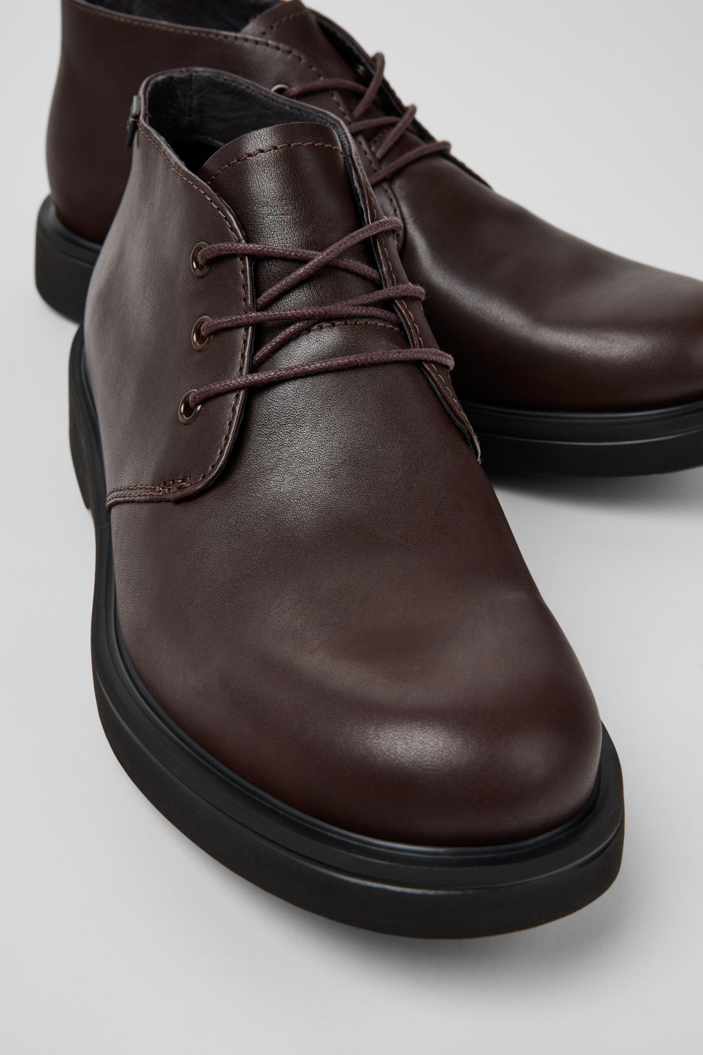 Norman Brown Leather Ankle Boots for Men.