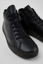 Peu Terreno Black Leather Desert Boot for Men
