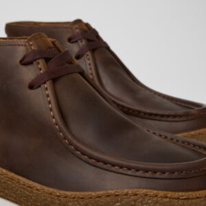 Peu Terreno Brown Nubuck Ankle Boots for Men.