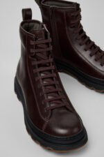 Brutus+ Brown Leather Mid Boots for Men.