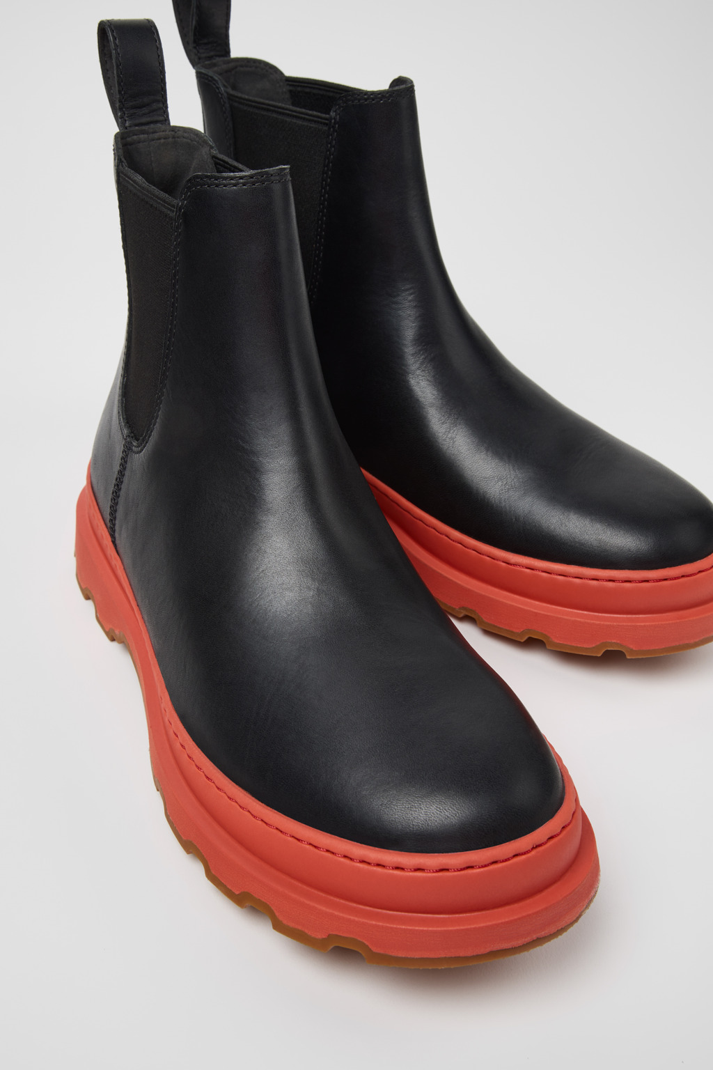 Brutus+ Black Leather Ankle Boots for Men.