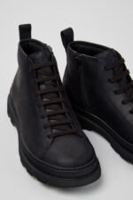 Brutus+ Black Nubuck Ankle Boots for Men.